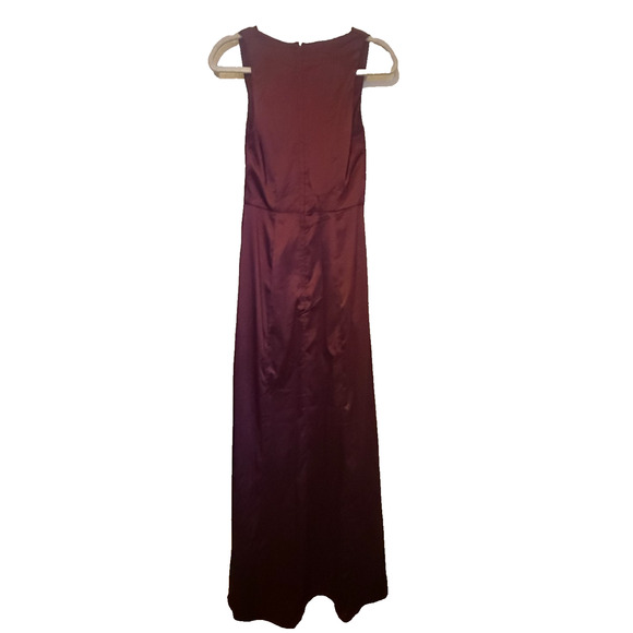 Celebrate DB Studio Long Formal Gown Women’s 2 Burgundy Satin Maxi Dress - Picture 4 of 6